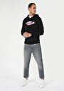 thumb-Regular Fit Pamuklu Baskılı Erkek Siyah Sweatshirt