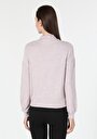 thumb-Regular Fit Yarım Balıkçı Yaka Düz Kadın Pembe Uzun Kol Tişört