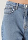 thumb-Mom Fit Yüksek Bel Daralan Paça Kadın İndigo Denim Jean Pantolon