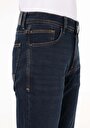 thumb-Regular Fit Orta Bel Düz Paça Erkek Koyu İndigo Jean Pantolon