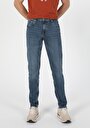 thumb-Slim Fit Düşük Bel Dar Paça Erkek Koyu İndigo Jean Pantolon
