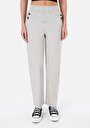 thumb-Regular Fit Yüksek Bel Geniş Paça Kadın Pamuk Taş Pantolon