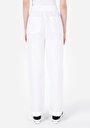 thumb-Regular Fit Yüksek Bel Geniş Paça Kadın Beyaz  Pantolon