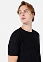 thumb-Regular Fit Yuvarlak Yaka Düz Erkek Siyah Kısa Kol Tişört