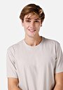 thumb-Comfort Fit Yuvarlak Yaka Düz Erkek Bej Kısa Kol Tişört