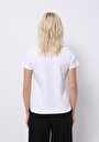 thumb-Slim Fit Yuvarlak Yaka Pamuklu Düz Kadın Beyaz Kısa Kol Tişört