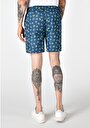 thumb-Slim Fit Astarlı Baskılı Erkek Lacivert Deniz Şortu