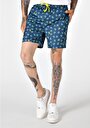 thumb-Slim Fit Astarlı Baskılı Erkek Lacivert Deniz Şortu