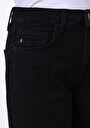 thumb-Regular Fit Yüksel Bel Geniş Paça Cepli Kadın Black Black Denim Jean Pantolon