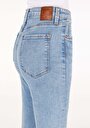 thumb-Regular Fit Kadın İndigo Cepli Denim Jean Pantolon