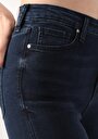thumb-Skinny Fit Yüksel Bel Dar Paça Kadın Koyu İndigo Denim Jean Pantolon