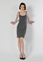 thumb-Slim Fit  Kadın Antrasit Kolsuz Elbise