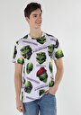 thumb-Comfort Fit Yuvarlak Yaka Baskılı Erkek Beyaz Kısa Kol Tişört