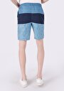 thumb-Slim Fit Astarlı Baskılı Erkek Mavi Deniz Şortu