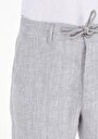 thumb-Regular Fit Orta Bel Düz Paça Keten Erkek Gri Pantolon