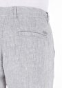 thumb-Regular Fit Orta Bel Düz Paça Keten Erkek Gri Pantolon