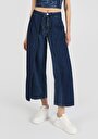 thumb-Regular Fit Orta Bel Düz Paça Kadın İndigo Jean Pantolon