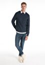 thumb-Regular Fit Turtle Neck Jakarlı Erkek Lacivert Triko Kazak