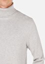 thumb-Regular Fit Turtle Neck Jakarlı Erkek Gri Kazak