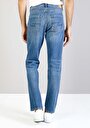 thumb-Regular Fit Orta Bel Düz Paça Erkek İndigo Jean Pantolon