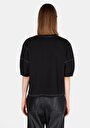 thumb-Regular Fit Yuvarlak Yaka Düz Kadın Siyah Kısa Kol Tişört