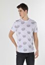 thumb-Regular Fit Yuvarlak Yaka Baskılı Erkek Beyaz Kısa Kol Tişört