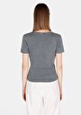 thumb-Slim Fit   Kadın Antrasit Kısa Kol Tişört