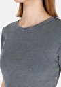 thumb-Slim Fit   Kadın Antrasit Kısa Kol Tişört