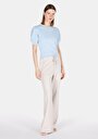 thumb-Slim Fit   Kadın Mavi Kısa Kol Tişört