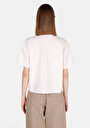 thumb-Regular Fit Polo Yaka Jakarlı Kadın Beyaz Kısa Kol Tişört