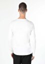 thumb-Slim Fit Yuvarlak Yaka Düz Erkek Beyaz Uzun Kol Tişört