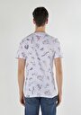 thumb-Regular Fit Yuvarlak Yaka Baskılı Erkek Beyaz Kısa Kol Tişört