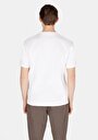 thumb-Comfort Fit Yuvarlak Yaka Jakarlı Erkek Beyaz Kısa Kol Tişört