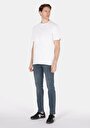 thumb-Comfort Fit Yuvarlak Yaka Jakarlı Erkek Beyaz Kısa Kol Tişört