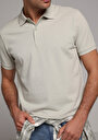 thumb-Regular Fit Polo Yaka Düz Erkek Yeşil Pamuklu Kısa Kol Tişört