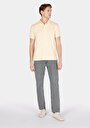 thumb-Regular Fit Polo Yaka Düz Erkek Sari Kısa Kol Tişört
