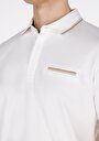 thumb-Slim Fit Polo Yaka Örme Düz Erkek Beyaz Kısa Kol Tişört