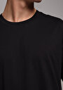 thumb-Comfort Fit Yuvarlak Yaka Düz Erkek Siyah Kısa Kol Tişört