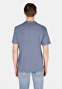 thumb-Comfort Fit Yuvarlak Yaka Düz Erkek Mavi Kısa Kol Tişört