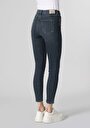 thumb-Skinny Fit Orta Bel Dar Paça Kadın Koyu İndigo Jean Pantolon