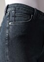 thumb-Skinny Fit Orta Bel Dar Paça Kadın Koyu İndigo Jean Pantolon