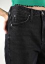 thumb-Slim Fit Orta Bel Daralan Paça Kadın Siyah Jean Pantolon