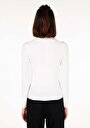 thumb-Slim Fit Balıkçı Yaka  Kadın Beyaz Kazak