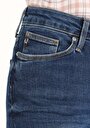 thumb-Slim Fit Orta Bel Düz Paça Kadın Lacivert Jean Pantolon
