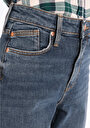 thumb-Slim Fit Orta Bel Daralan Paça Kadın İndigo Jean Pantolon