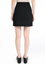 thumb-Mini Skirt Düz Fermuarlı Kadın Astarsız Siyah Etek