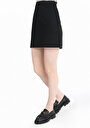 thumb-Mini Skirt Düz Fermuarlı Kadın Astarsız Siyah Etek