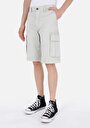 thumb-Regular Fit Cepli Orta Bel Düz Erkek Taş Şort