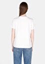 thumb-Regular Fit Yuvarlak Yaka Nakışlı Kadın Beyaz Kısa Kol Tişört