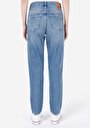 thumb-Mom Fit  Daralan Paça Kadın İndigo Denim Jean Pantolon